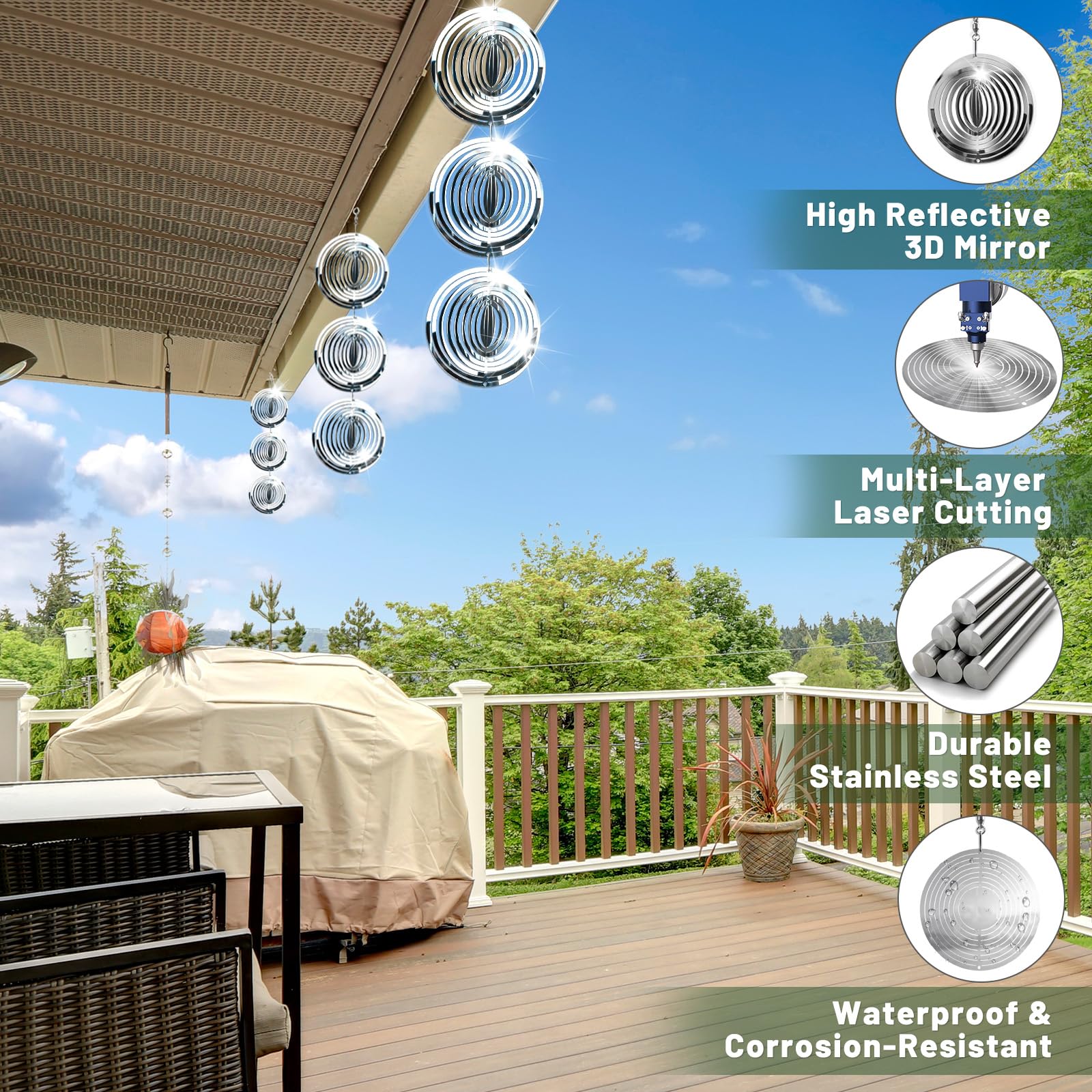 Ngdiluxury Bird Deterren stainless steel design withstands heat, wind, and snow