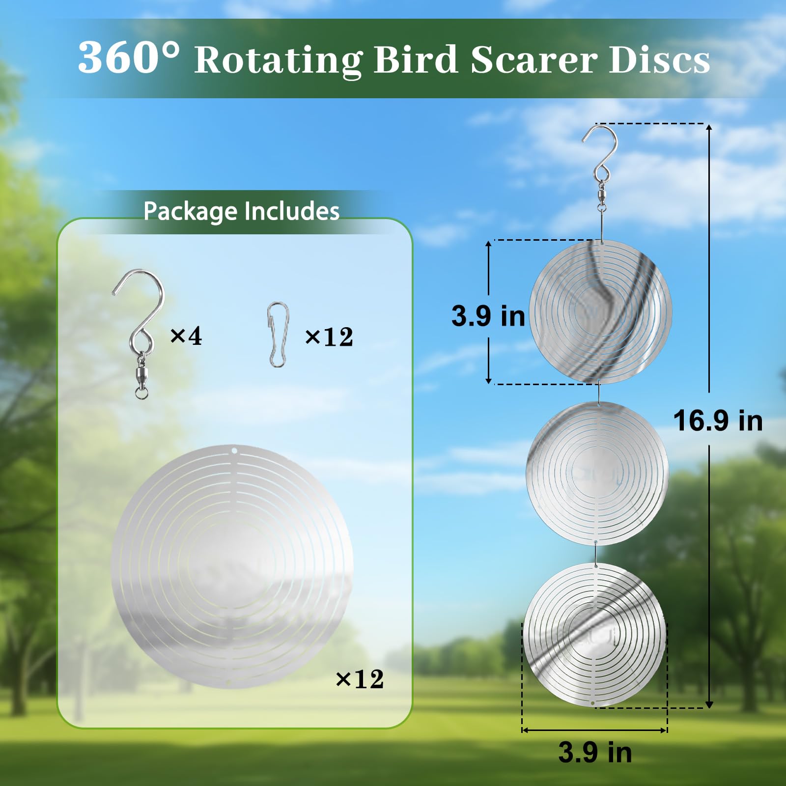 Ngdiluxury Bird Deterren deterrent disc helps keep swallows away from windows and eaves