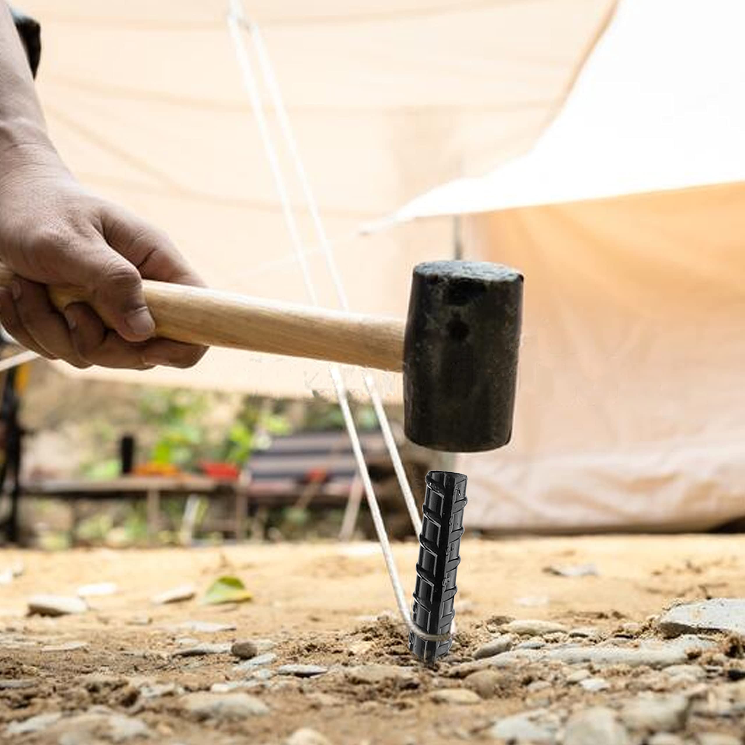 NHZ stake designed for hammer-driven installation in rocky or clay soils.