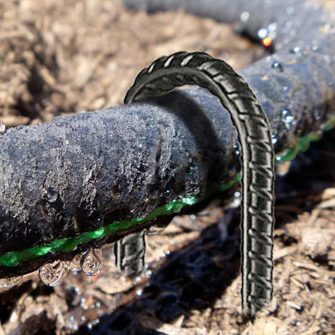 NHZ black powder coated stake resists rust in outdoor use.