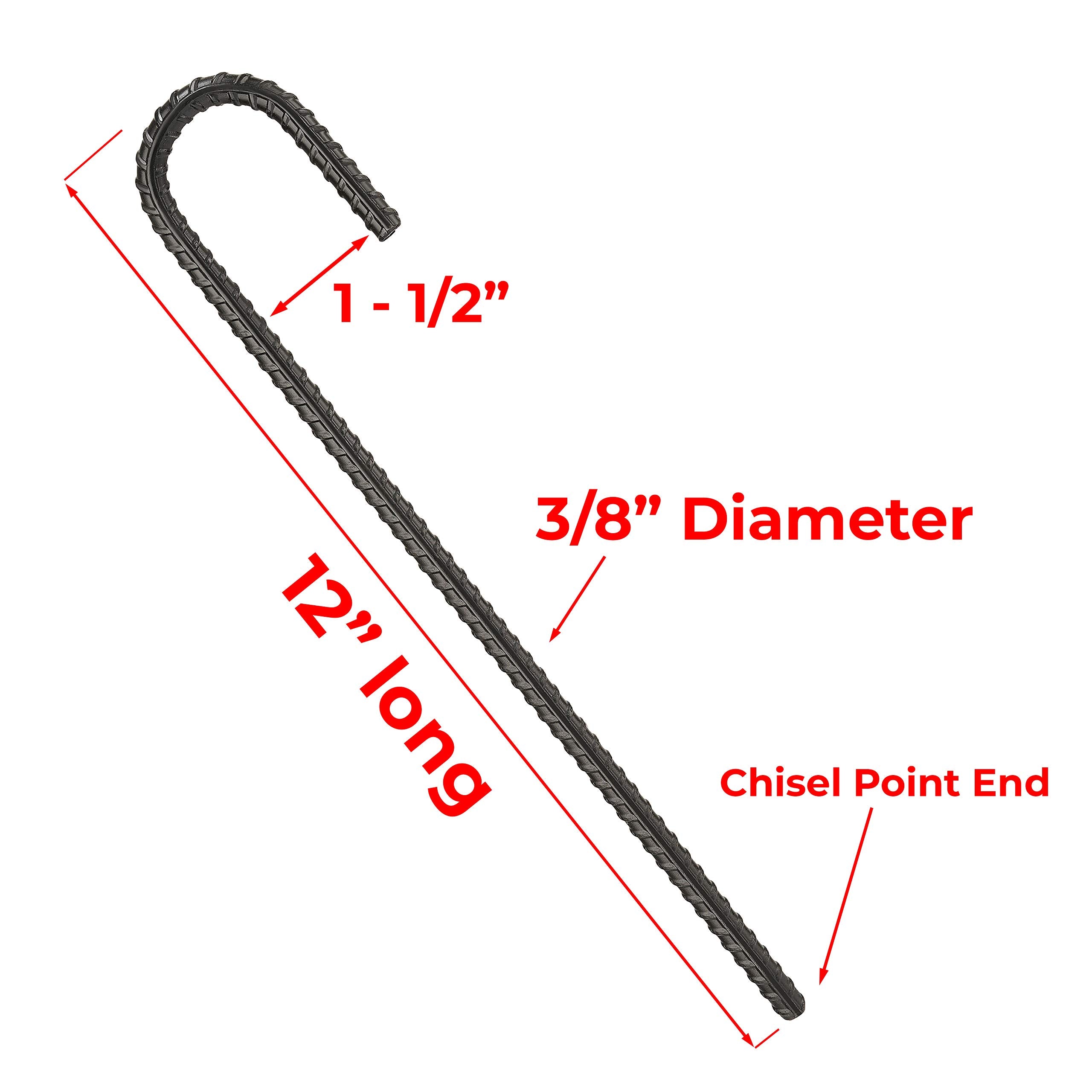 NHZ chisel-point end penetrates hard soil with ease.