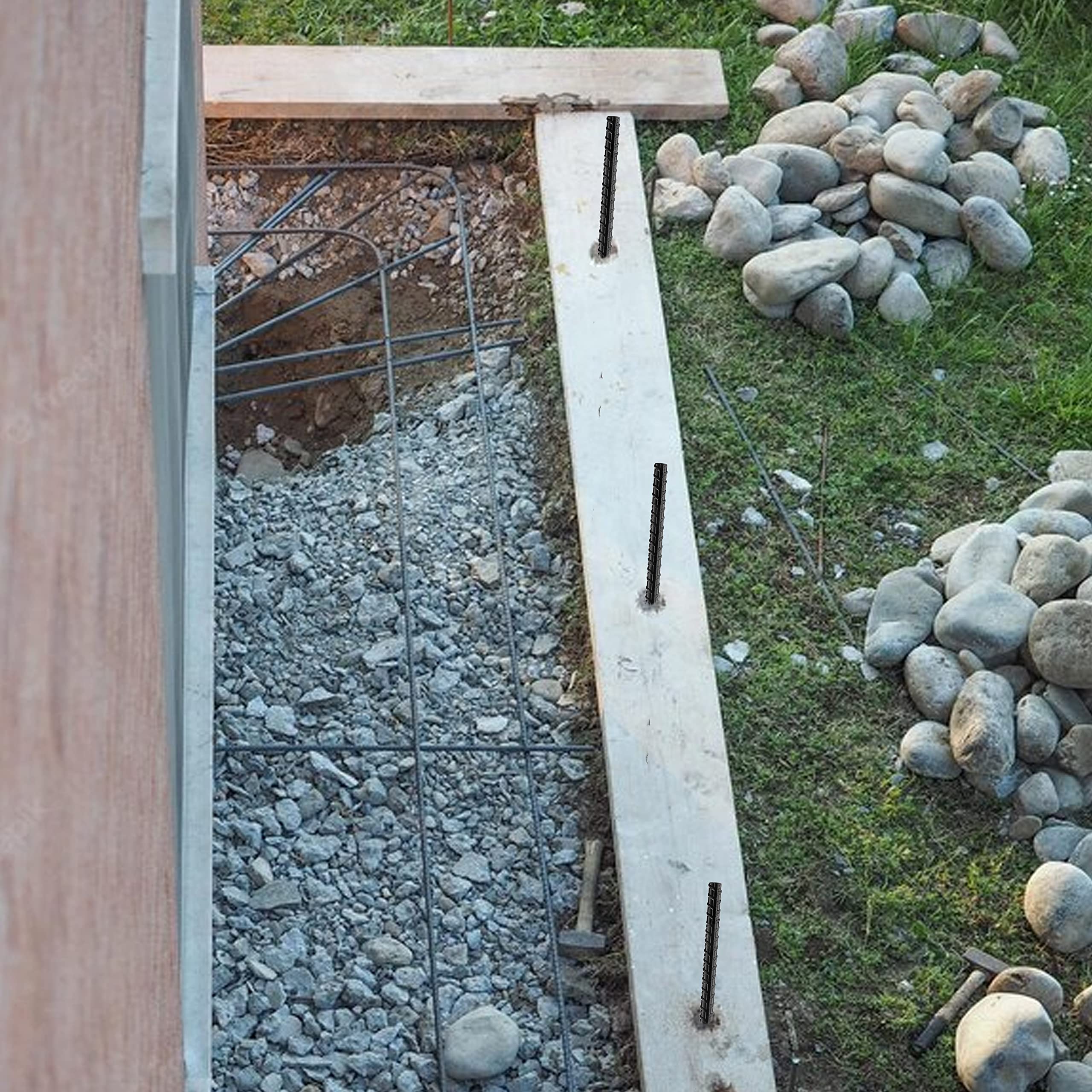 NHZ rust-resistant stake featuring a black powder coat for wet soil use.