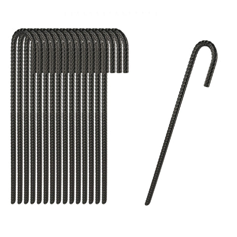 NHZ packaged stakes shown with hammer-ready installation.
