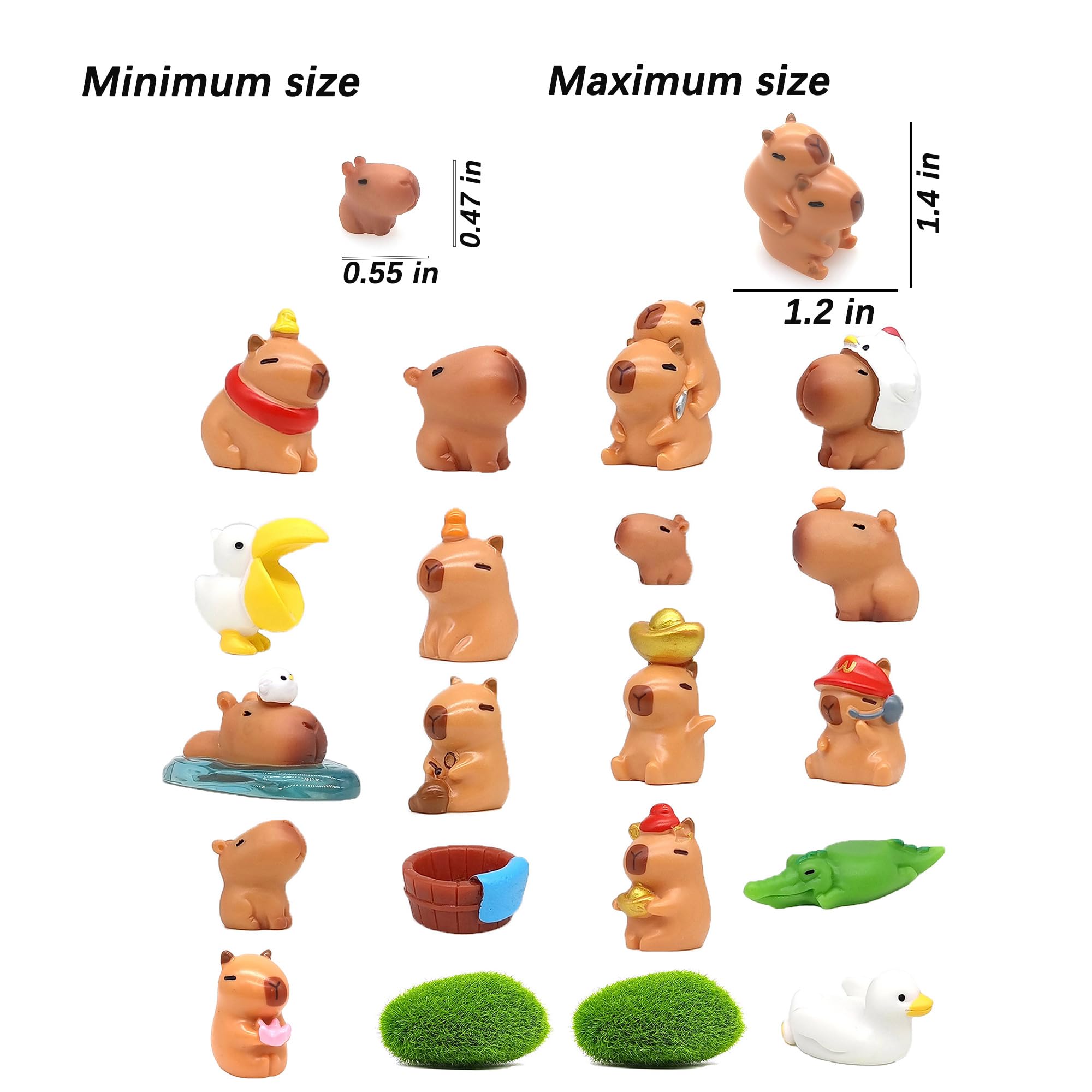 Niberda capybara, crocodile, duck, and pelican figures for playful displays.
