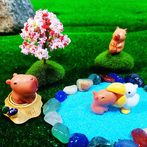 Niberda capybara figurine close-up showing detailed resin craftsmanship.