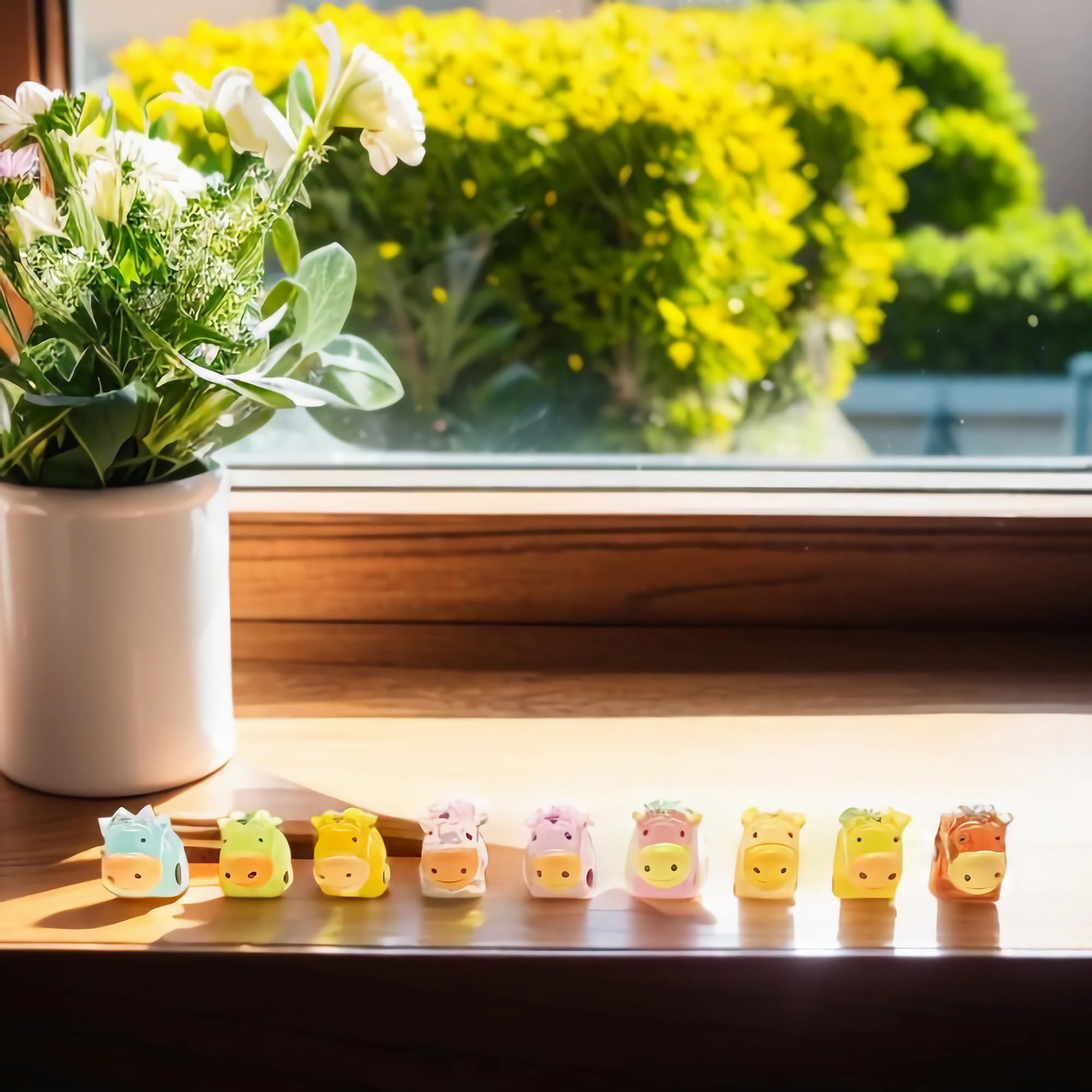 NIBERDA glow-in-dark cows illuminate garden corners at night.