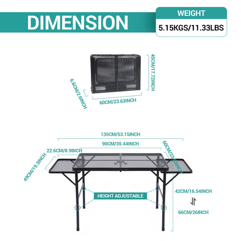 Nice C folding grill table in folded portable form for easy carry.