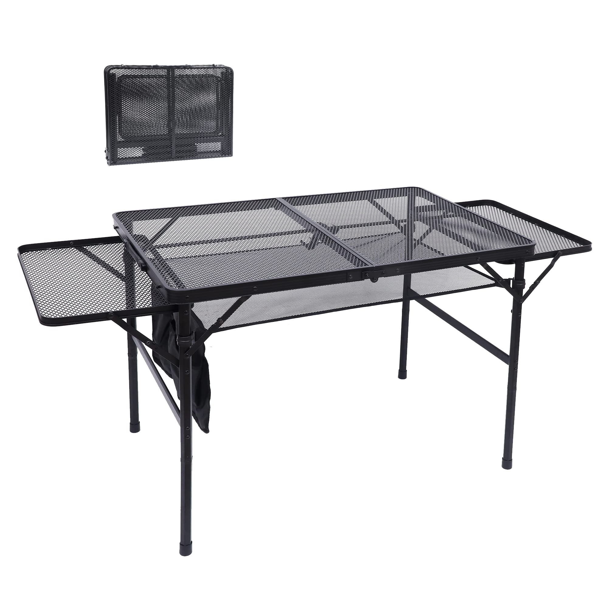 Nice C folding grill table with extended top for flexible outdoor cooking.