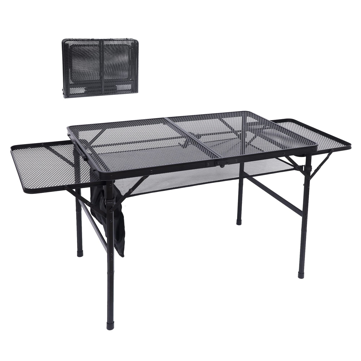 Nice C folding grill table with extended top for flexible outdoor cooking.