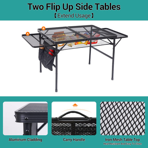 Nice C folding grill table built with waterproof steel for durability.