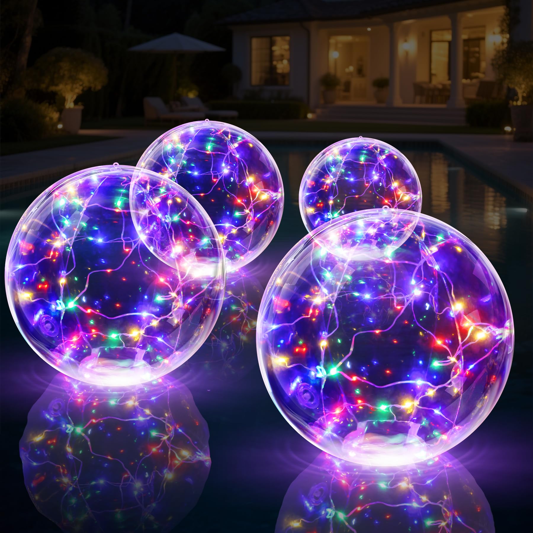 Niceput solar floating pool light ball provides ambient color glow for night pool decor