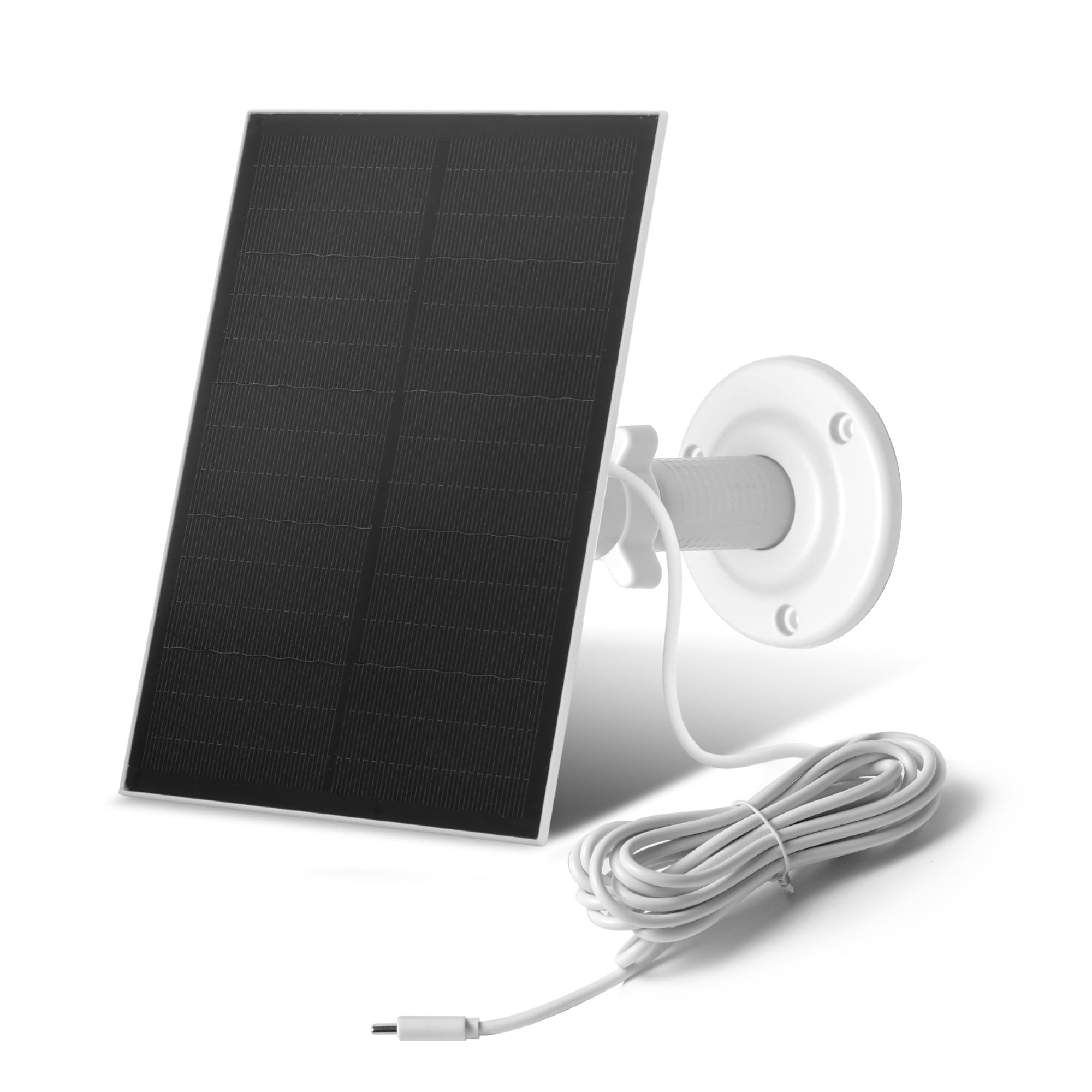 Nicesolar 8W USB-C solar panel front view powering outdoor security cameras