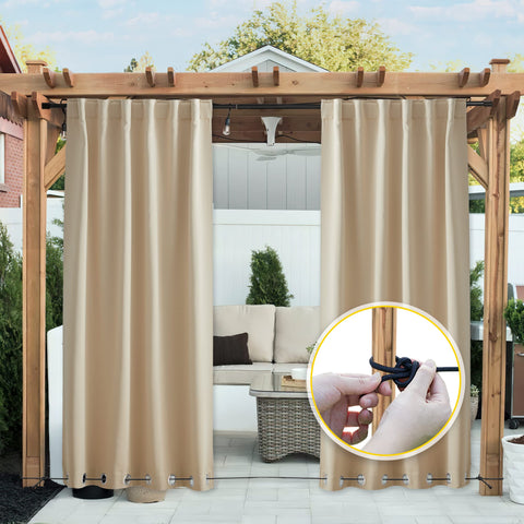 Weighted construction reduces flapping and maintains privacy and shade.