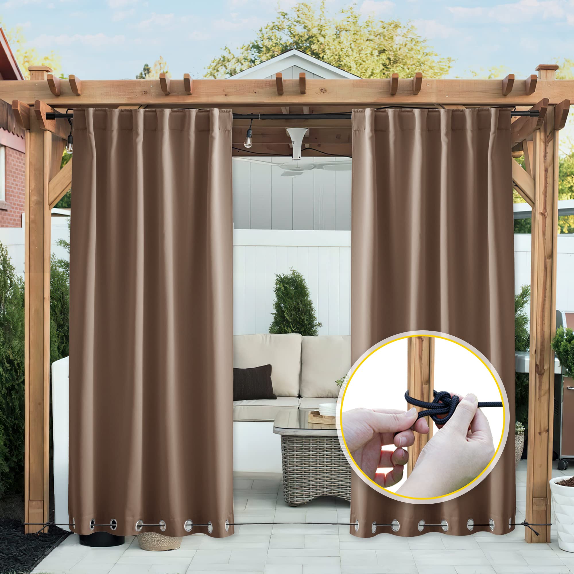 NICETOWN machine-washable fabric keeps outdoor curtains easy to care for