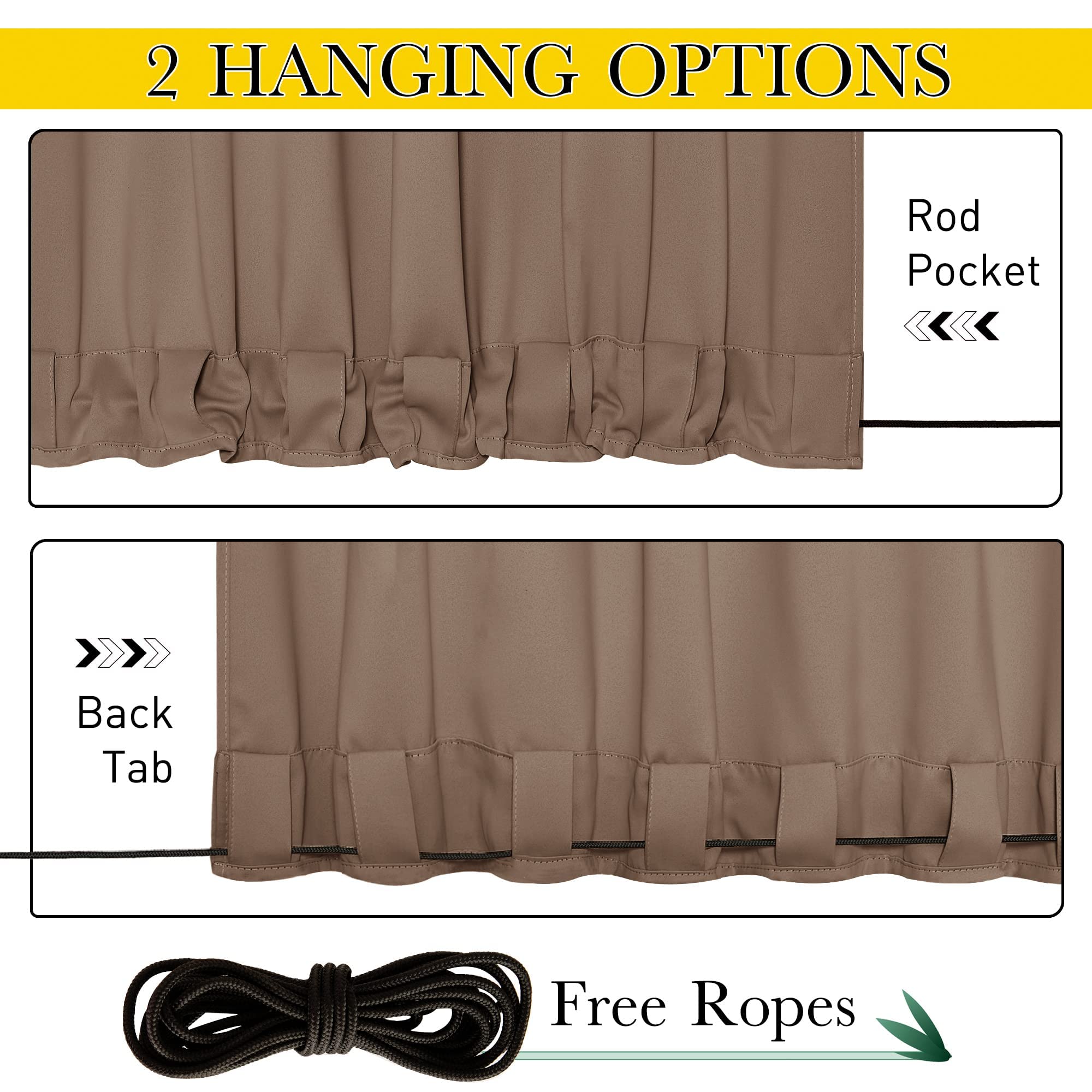 NICETOWN outdoor curtains demonstrate waterproof fabric for rain-ready patio protection