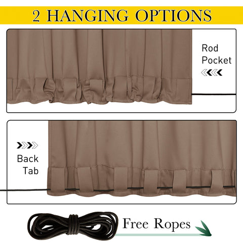 NICETOWN outdoor curtains demonstrate waterproof fabric for rain-ready patio protection