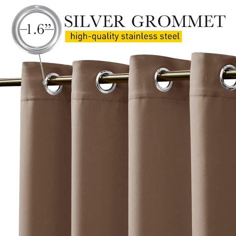 NICETOWN weighted blackout curtains resist wind to stay in place