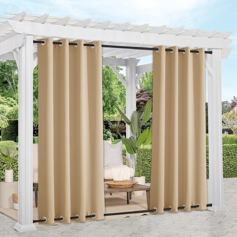 NICETOWN weighted outdoor curtains for porch windproofing and privacy