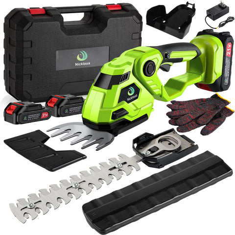 Nicklaua cordless hedge trimmer with 5.3-inch blade for precise pruning