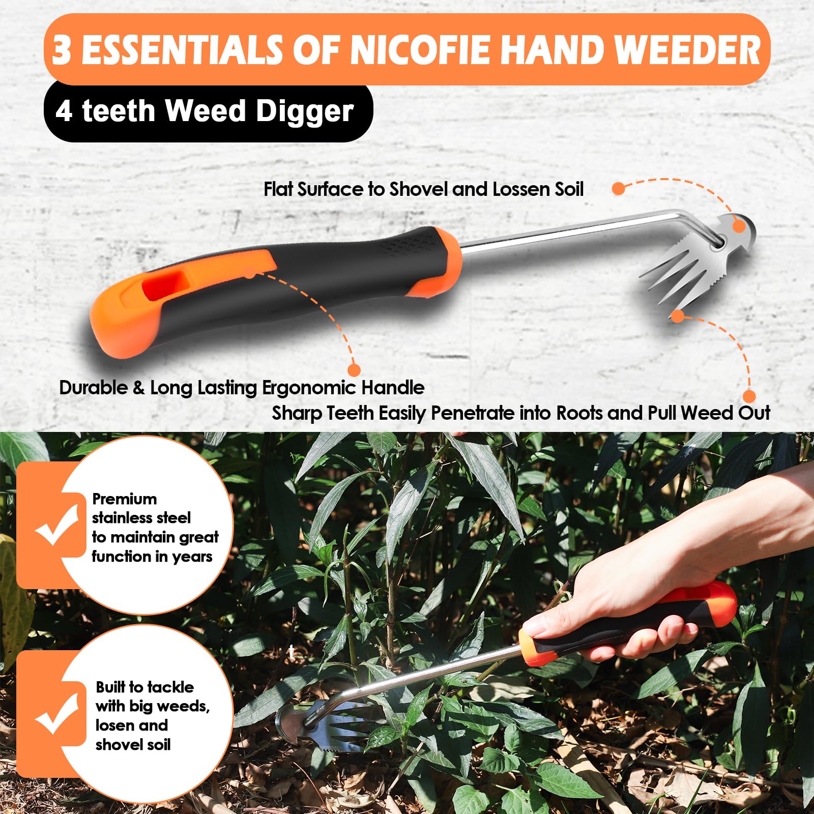 Nicofie 2026 ergonomic rubber handle offers comfortable grip during long use