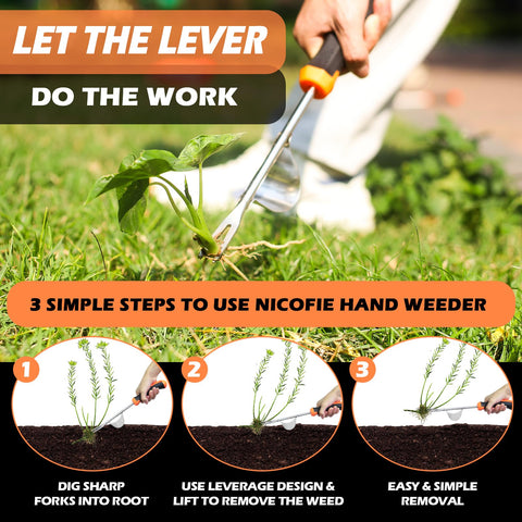 Nicofie 2026 V-shaped uprooting tool loosening roots for quick garden clearing