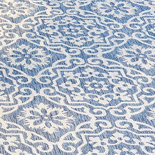 Nicole Miller New York Danica rug blue and grey blend adds decor style.