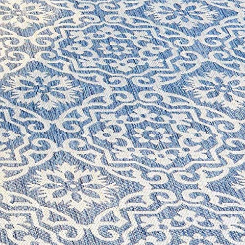 Nicole Miller New York Danica rug blue and grey blend adds decor style.