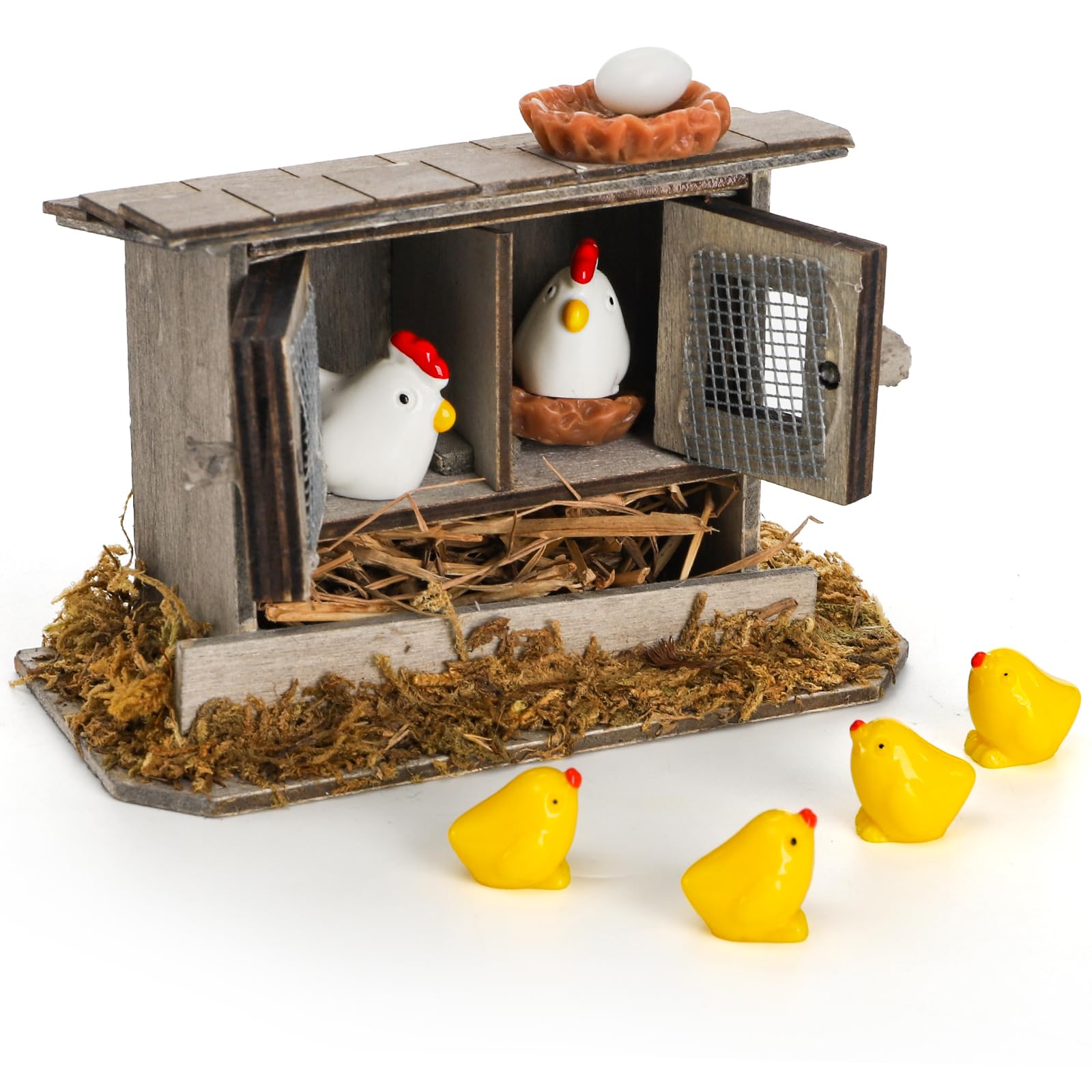 Nicunom yellow chicks bring playful motion to micro landscapes and dollhouse setups.
