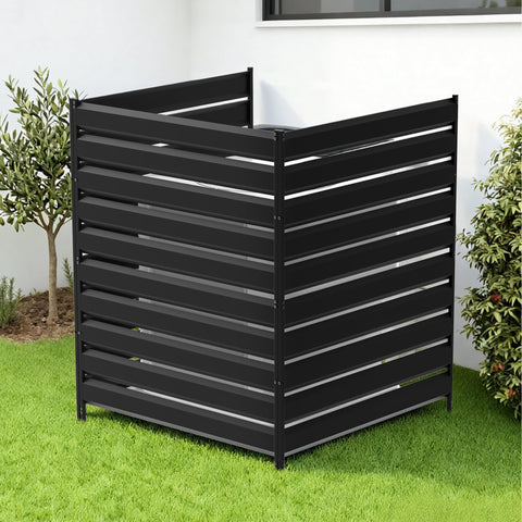 Nidouillet 3-panel air-conditioner fence front view showing compact outdoor screen design