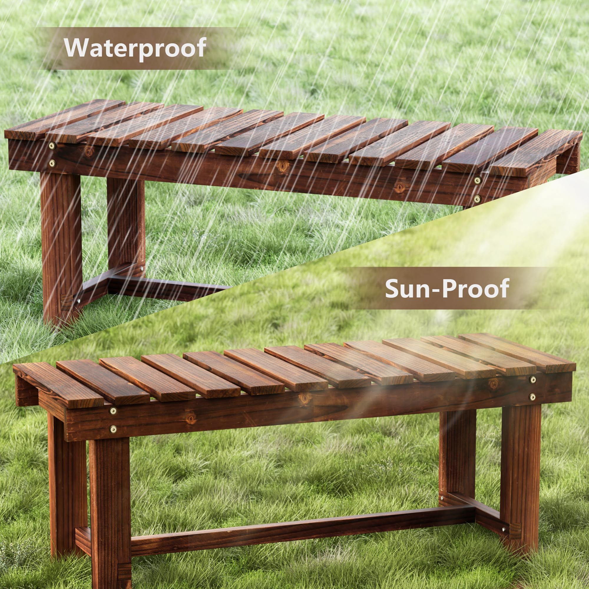 Nidouillet two-person capacity bench ideal for garden chats and porch coffee