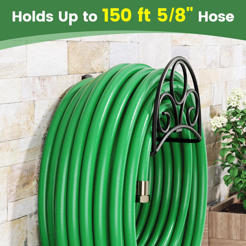 Niffgaff easy-install hose holder suitable for wood, brick, concrete, or fences.