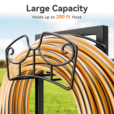 Niffgaff garden hose holder stand one-piece basket maximizes load capacity.