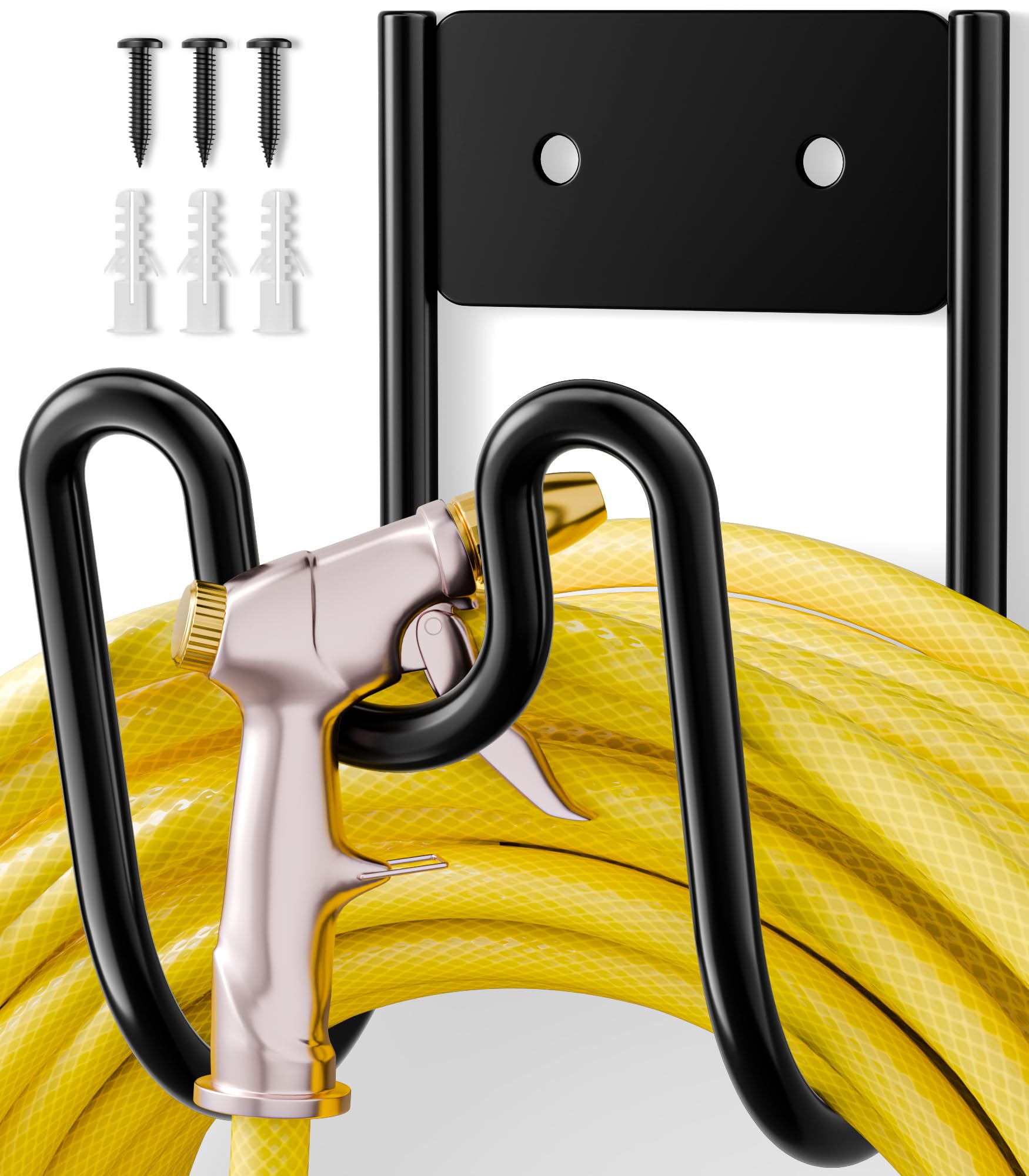 Niffgaff garden hose holder wall mount keeps hoses tidy for quick outdoor access