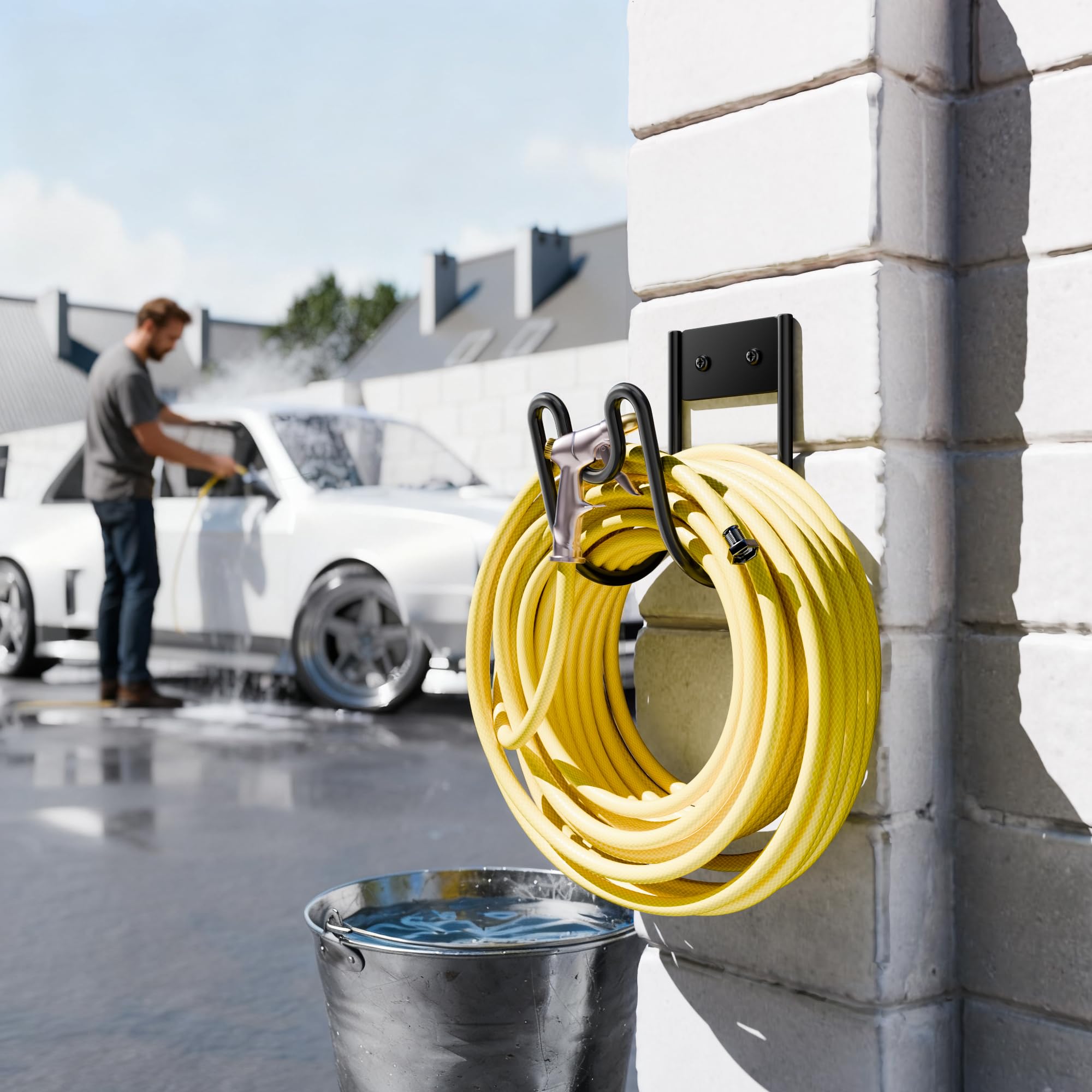Niffgaff hose nozzle slot design organizes ends and reduces tangling