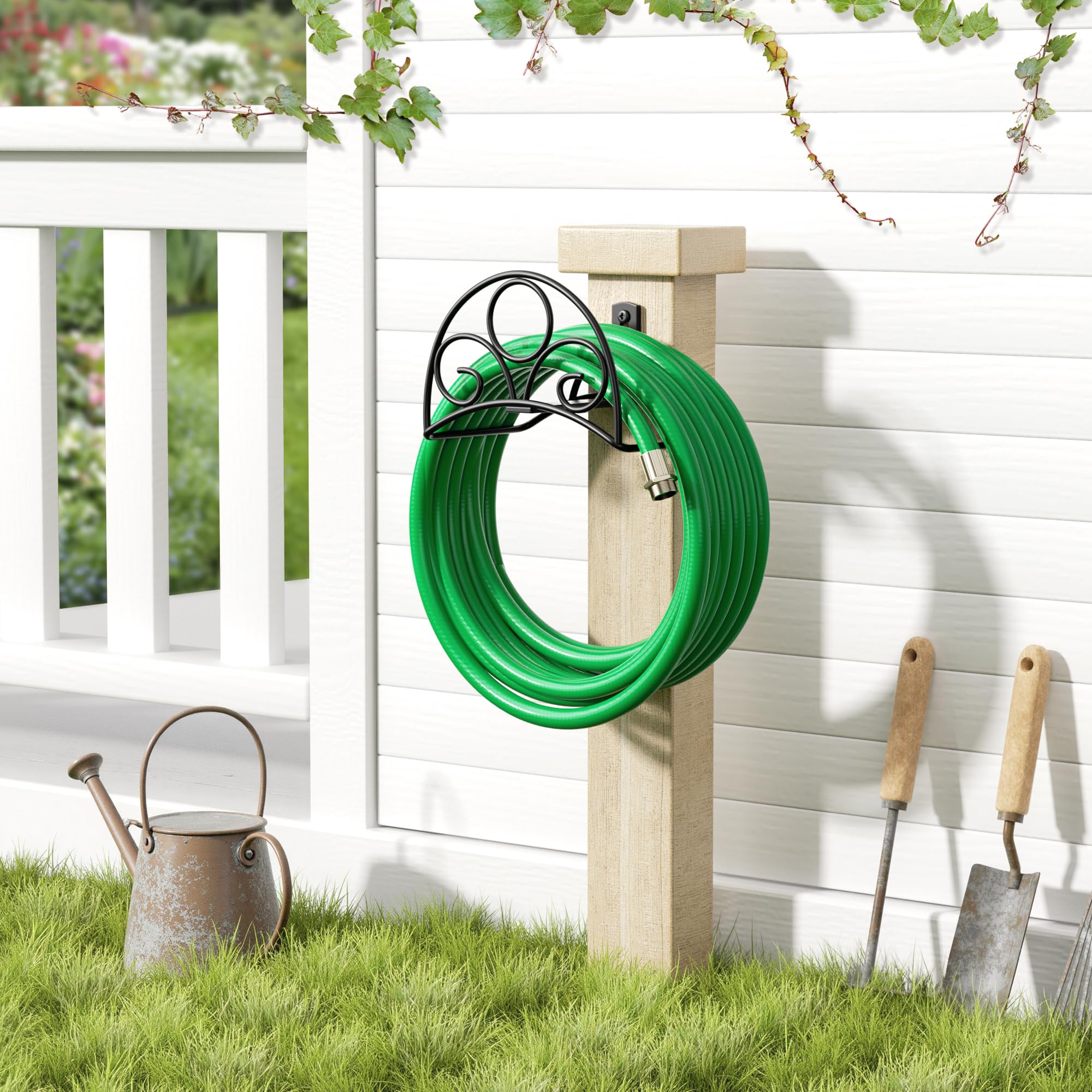 Niffgaff heavy-duty cradle prevents kinks and protects hoses during use.