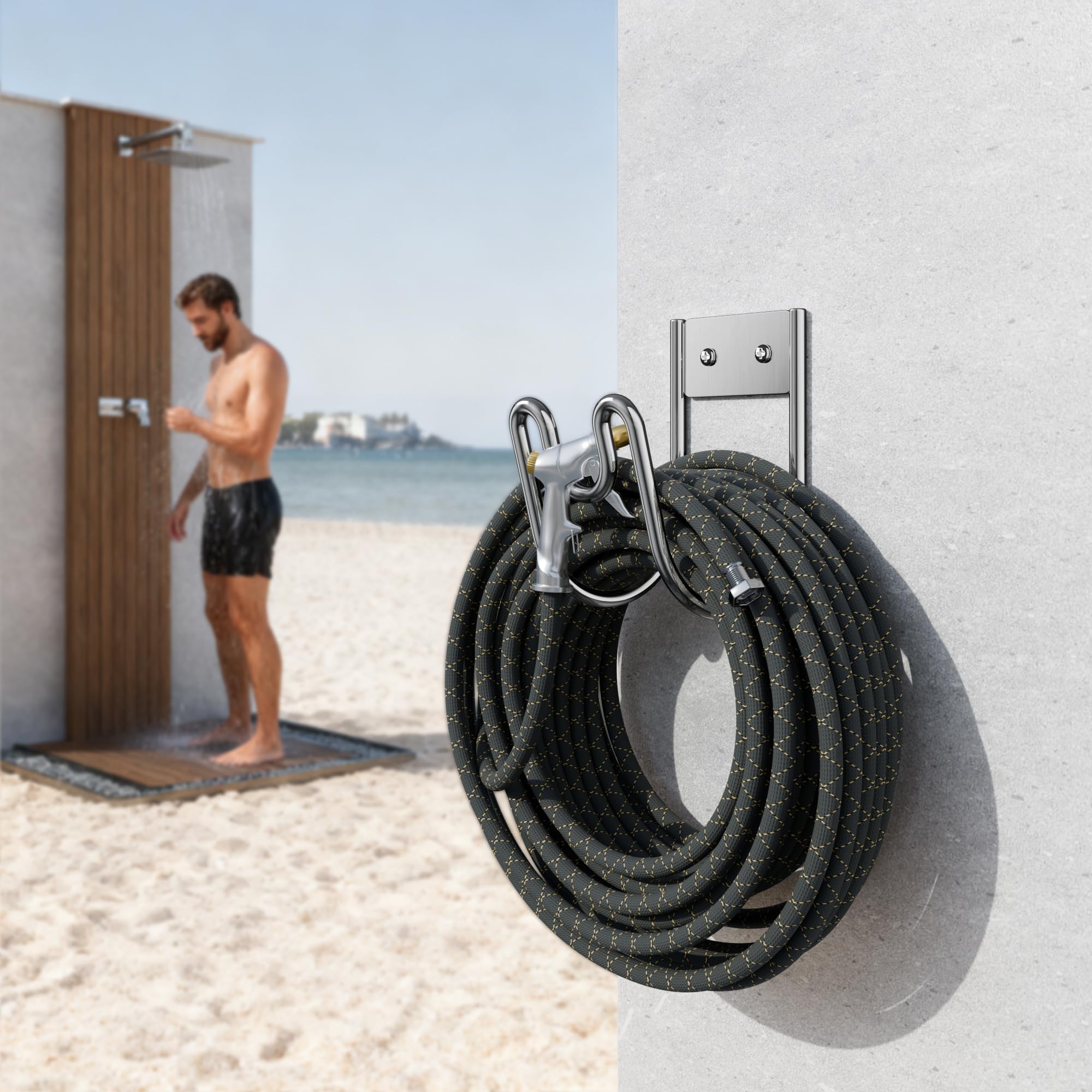 Niffgaff SS304 wall mount organizer for hoses and extension cords.