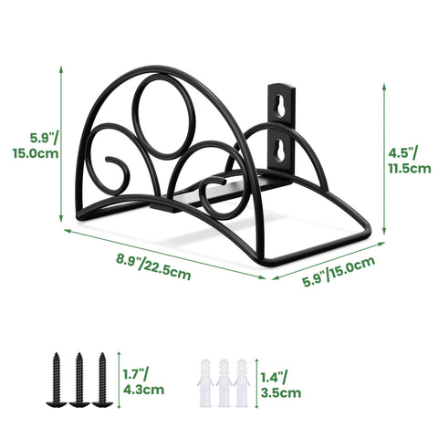 Niffgaff outdoor storage solution protects hoses from ground wear and weather.