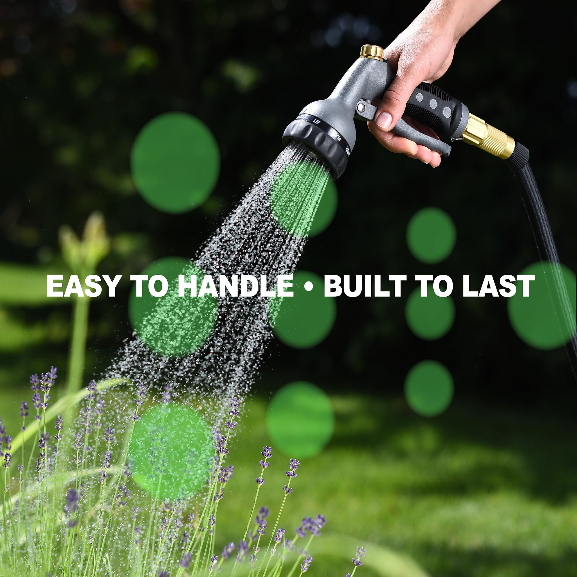 Nifty Grower three-quarter brass fittings with valve prevent drips