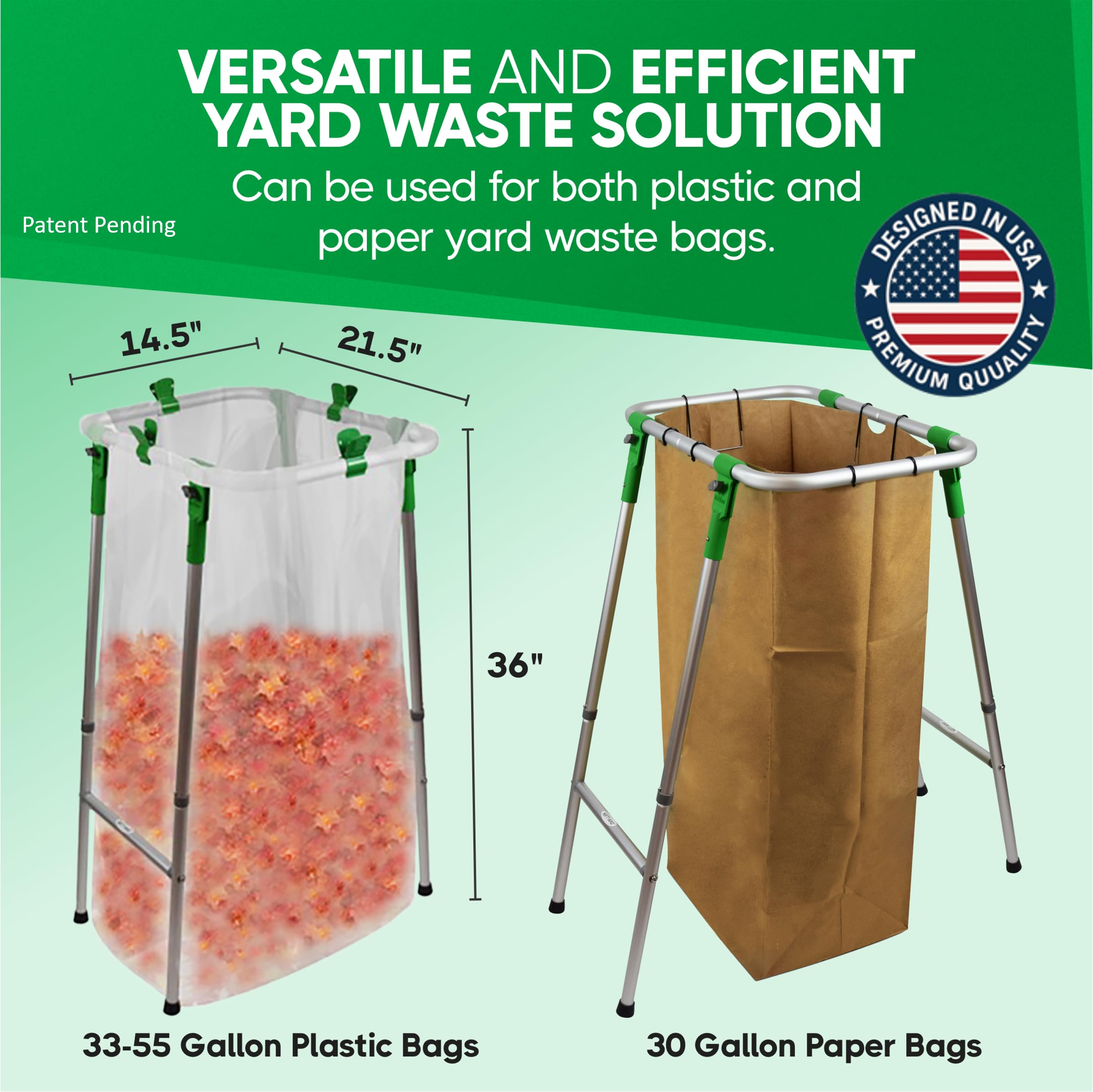 NiftYard heavy-duty leaf bag clips secure bags and prevent tearing.
