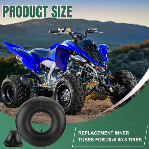 NIGOOLATA inner tube 20x10-8 with straight valve suitable for mowers, tractors, and ATVs.