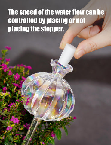 NiHome cactus watering bulb large iridescent adds decorative flair while hydrating soil.