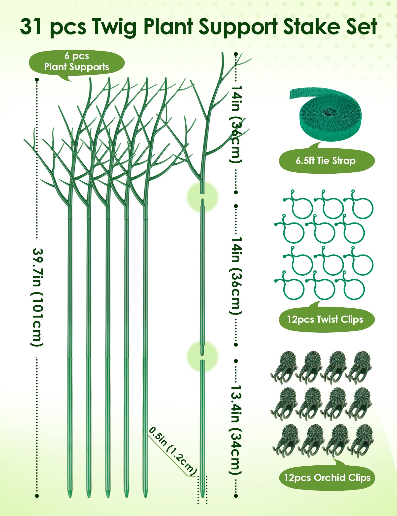 NiHome round plant clips secure climbing stems for better growth control.