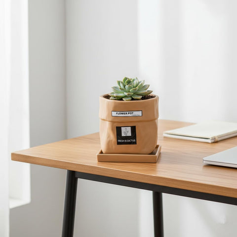 Nihow pots shown stacked for space-saving garden displays