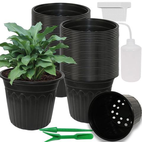Niiiice 50-pack 2.5 gallon pots stack neatly for compact storage and reuse.