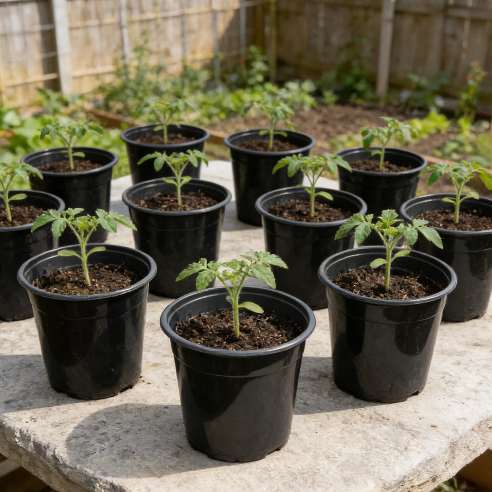 Niiiice nursery pots with dimensions 6-7in height and 7-5in opening