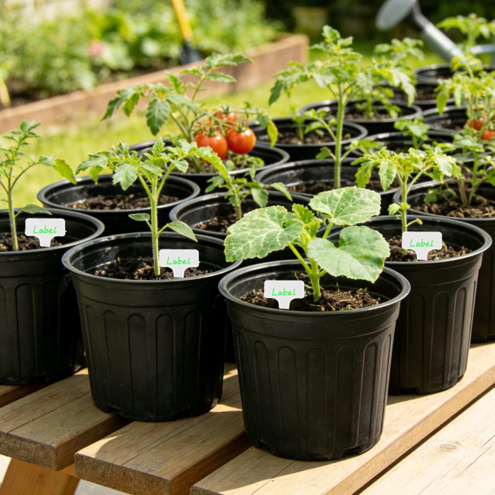 Niiiice soft plastic nursery pots are lightweight, ideal for easy handling.