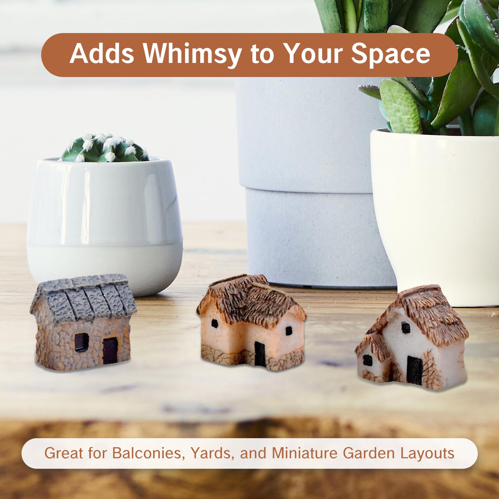 NIIIYTYB waterproof resin mini houses stay vibrant indoors or outdoors