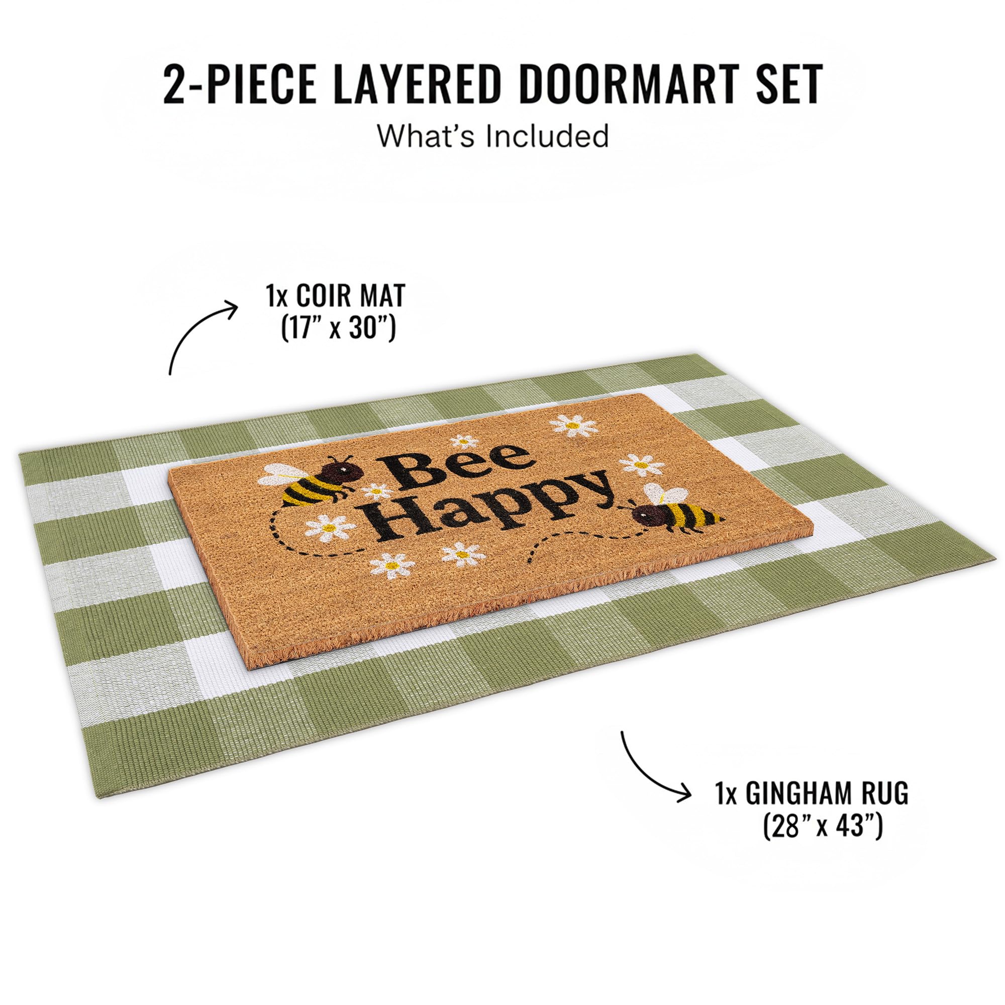 NIIKOOS Bee Happy front door decor idea with farmhouse charm