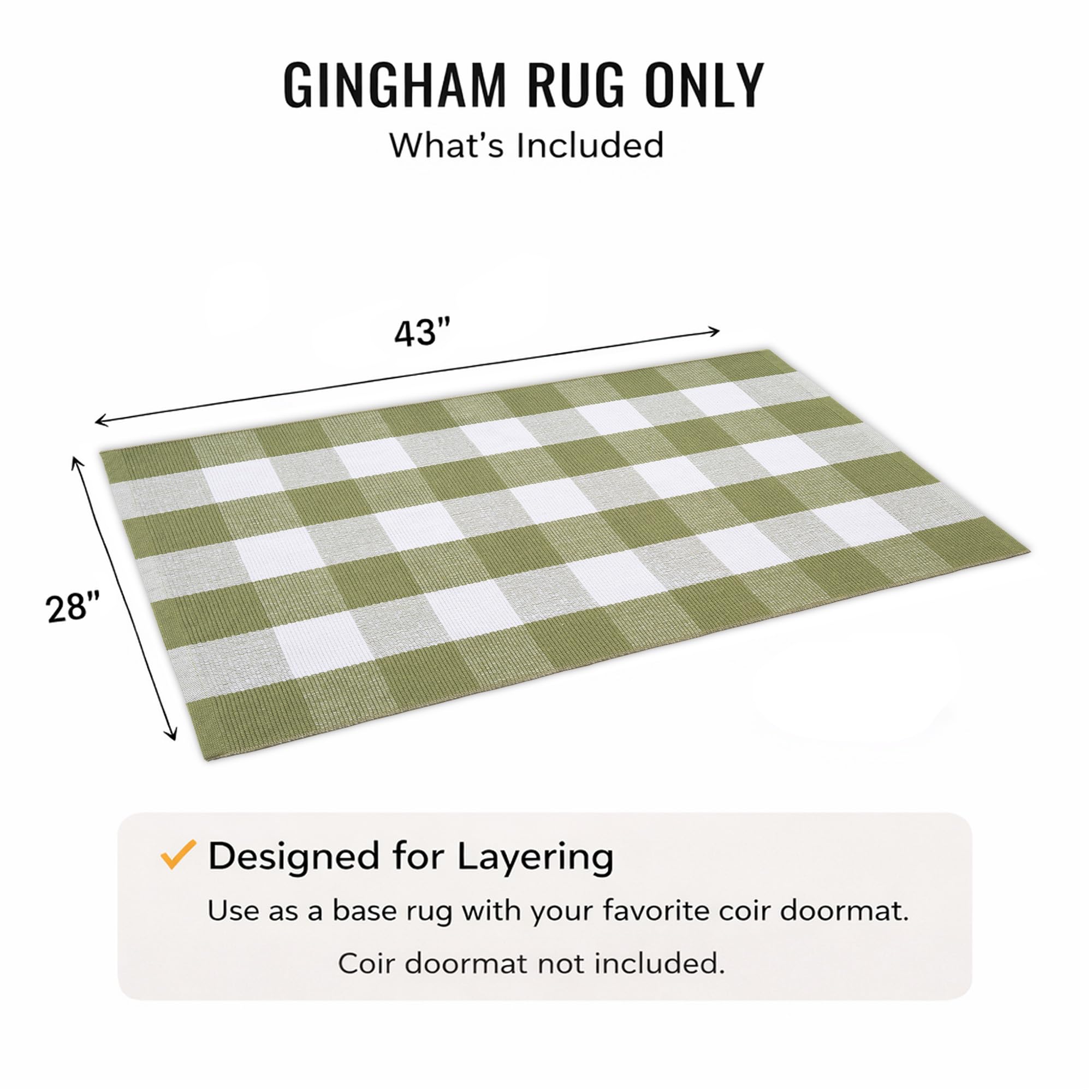 NIIKOOS buffalo-check rug pairs with a coir mat for a stylish porch display.