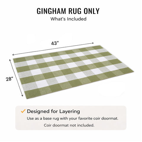 NIIKOOS buffalo-check rug pairs with a coir mat for a stylish porch display.